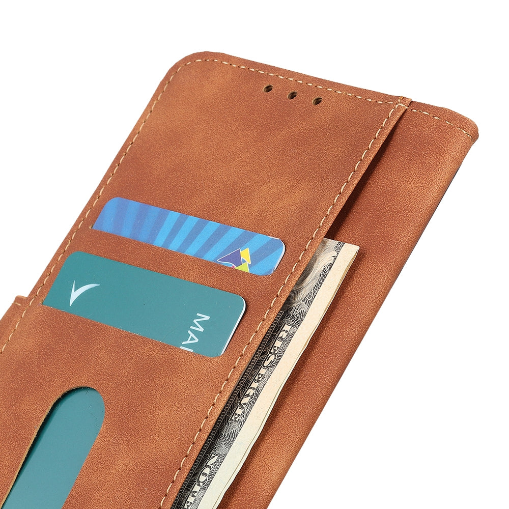 For iPhone 16e KHAZNEH Retro Texture Leather Phone Case(Brown)