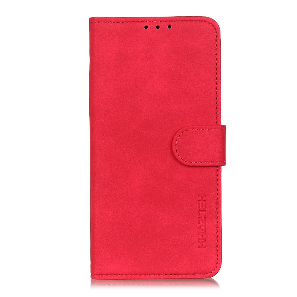 For iPhone 16e KHAZNEH Retro Texture Leather Phone Case(Red)