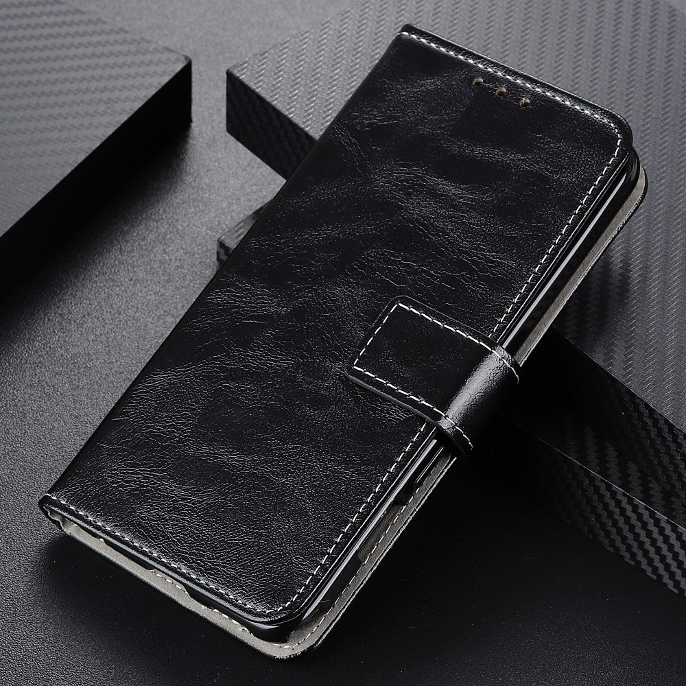 For iPhone 16e Retro Crazy Horse Texture Horizontal Flip Leather Phone Case(Black)