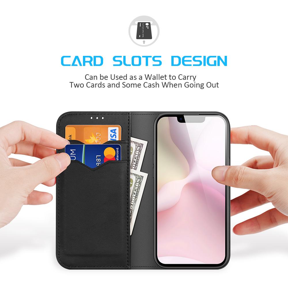 For iPhone 16e DUX DUCIS Hivo Series Cowhide + PU + TPU Flip Phone Case(Black)