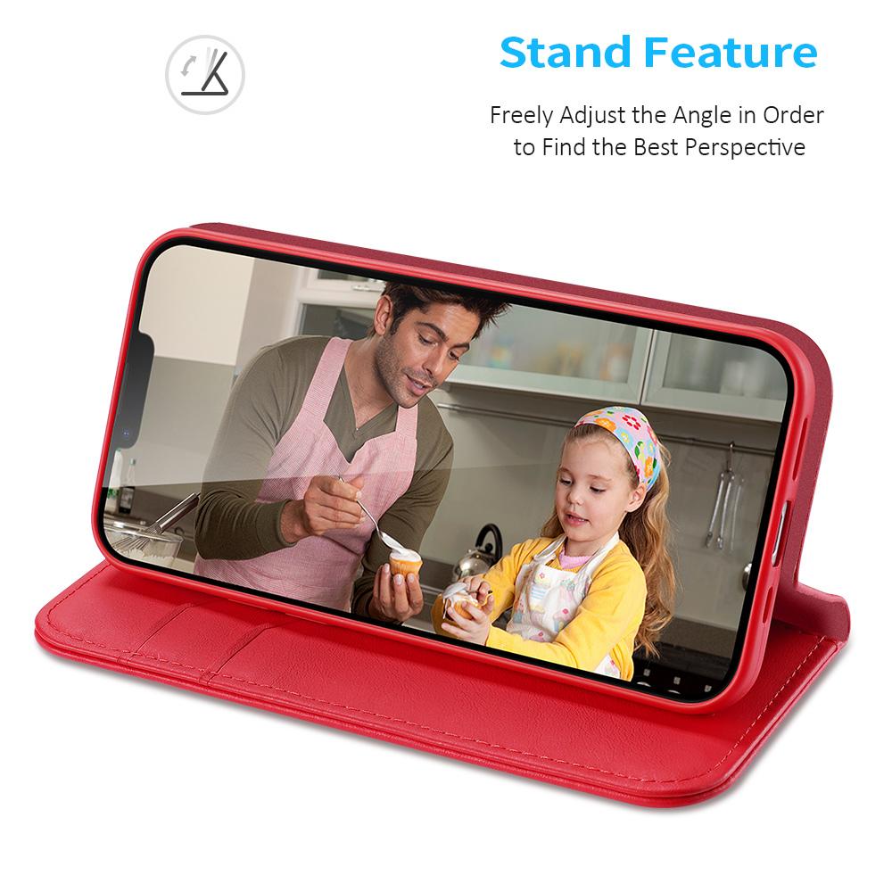 For iPhone 16e DUX DUCIS Hivo Series Cowhide + PU + TPU Flip Phone Case(Red)