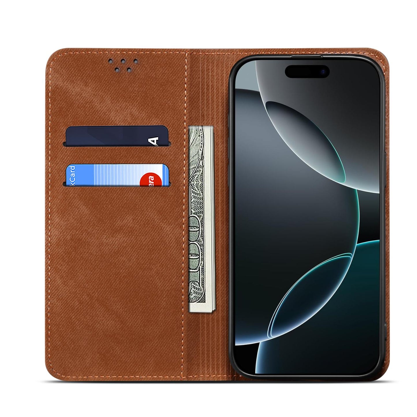For vivo V50 Denim Texture Flip Leather Phone Case(Brown)