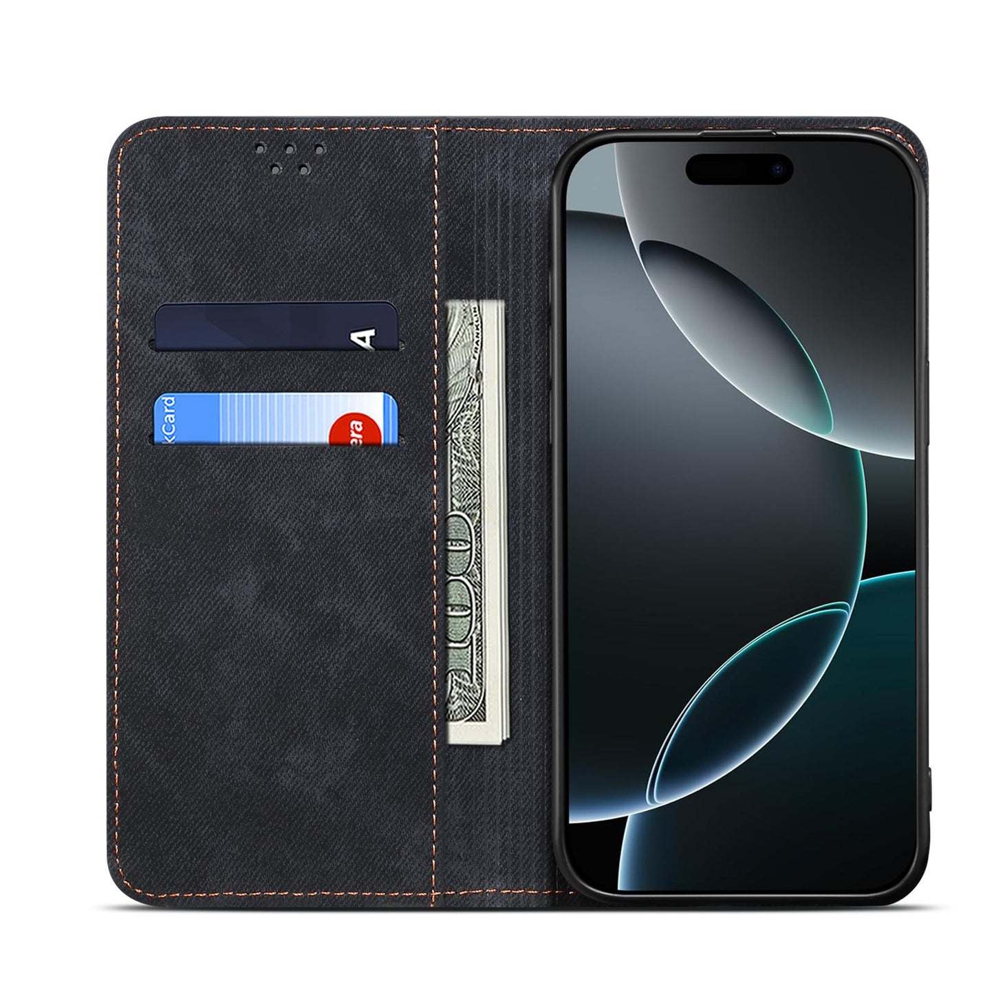 For vivo V50 Denim Texture Flip Leather Phone Case(Black)