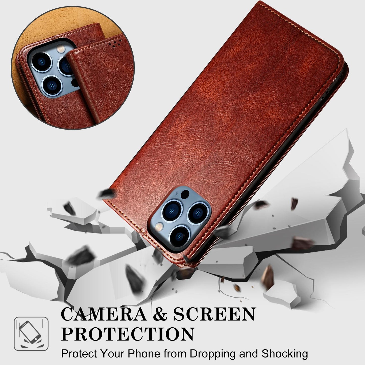 For vivo V50 Oil Wax Crazy Horse Texture Leather Phone Case(Brown)