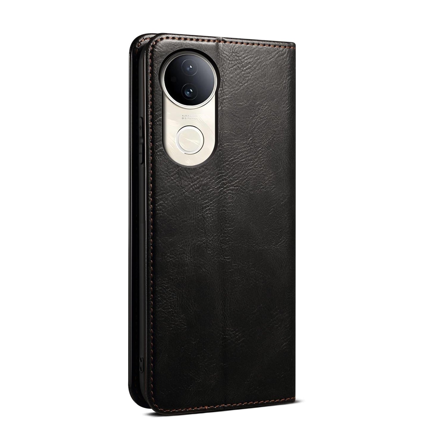 For vivo V50 Oil Wax Crazy Horse Texture Leather Phone Case(Black)