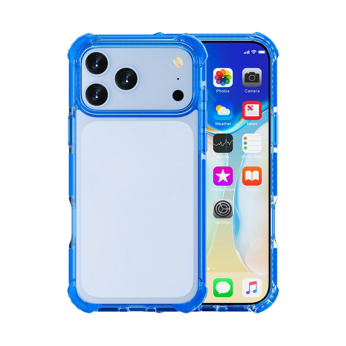 Compatible with iPhone 18 Pro Max & 17 Pro Max Four-corner Shockproof TPU Dual-Layer Acrylic Phone Case - Dark Blue