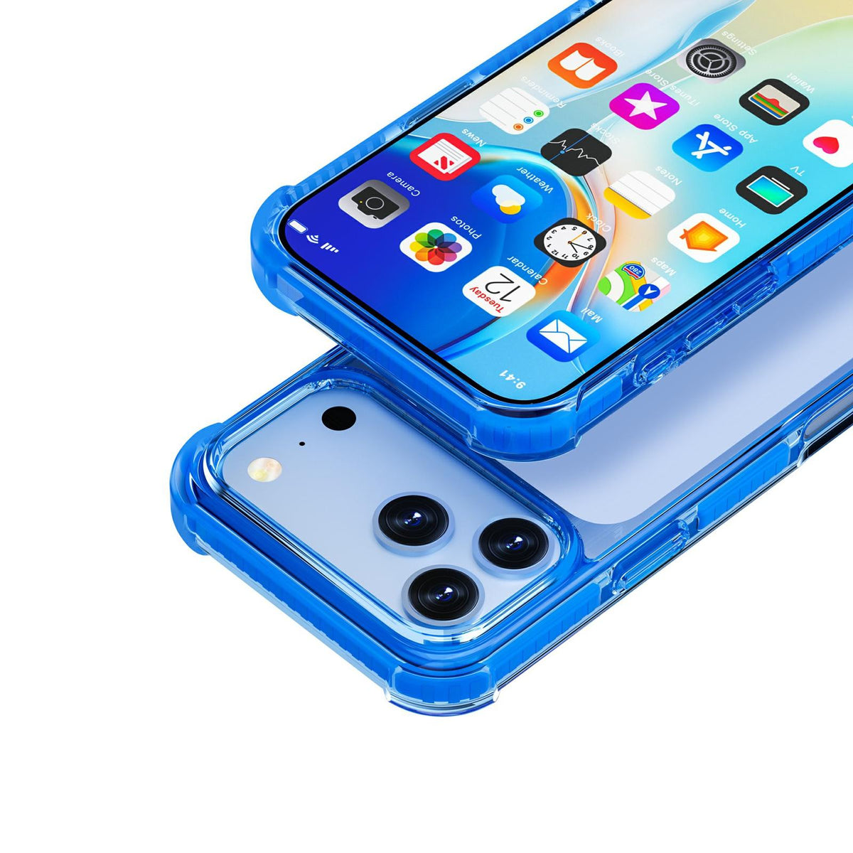 Compatible with iPhone 18 Pro Max & 17 Pro Max Four-corner Shockproof TPU Dual-Layer Acrylic Phone Case - Dark Blue