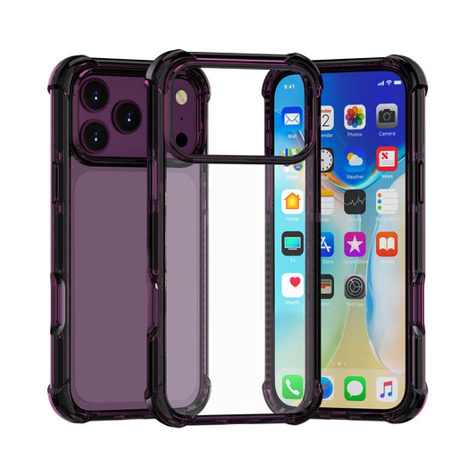 Compatible with iPhone 18 Pro Max & 17 Pro Max Four-corner Shockproof TPU Dual-Layer Acrylic Phone Case - Cherry Red