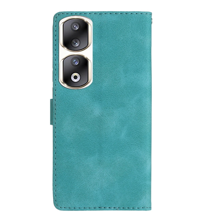 For Honor 90 Pro Flower Butterfly Embossing Pattern Leather Phone Case(Sky Blue)