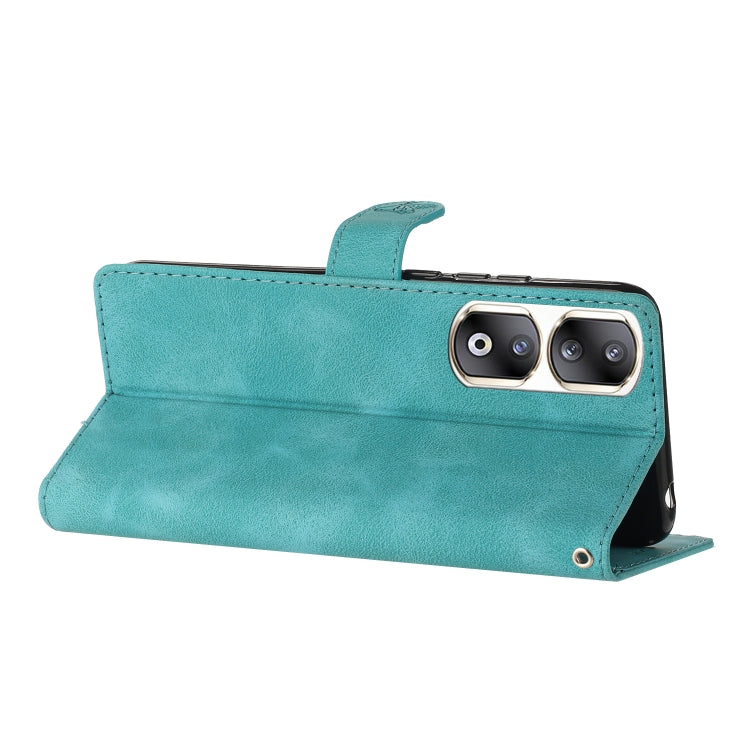 For Honor 90 Pro Flower Butterfly Embossing Pattern Leather Phone Case(Sky Blue)