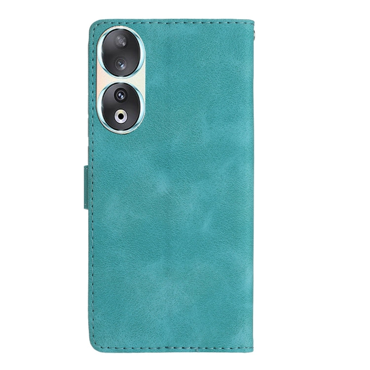 For Honor 90 Flower Butterfly Embossing Pattern Leather Phone Case(Sky Blue)