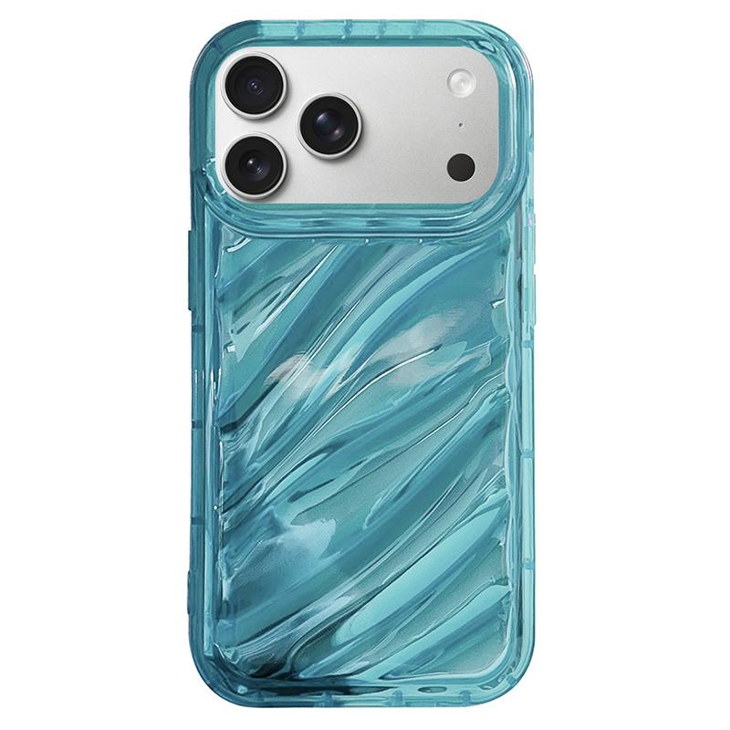 Compatible with iPhone 18 Pro Max Laser Sequin Waves TPU Phone Case - Blue