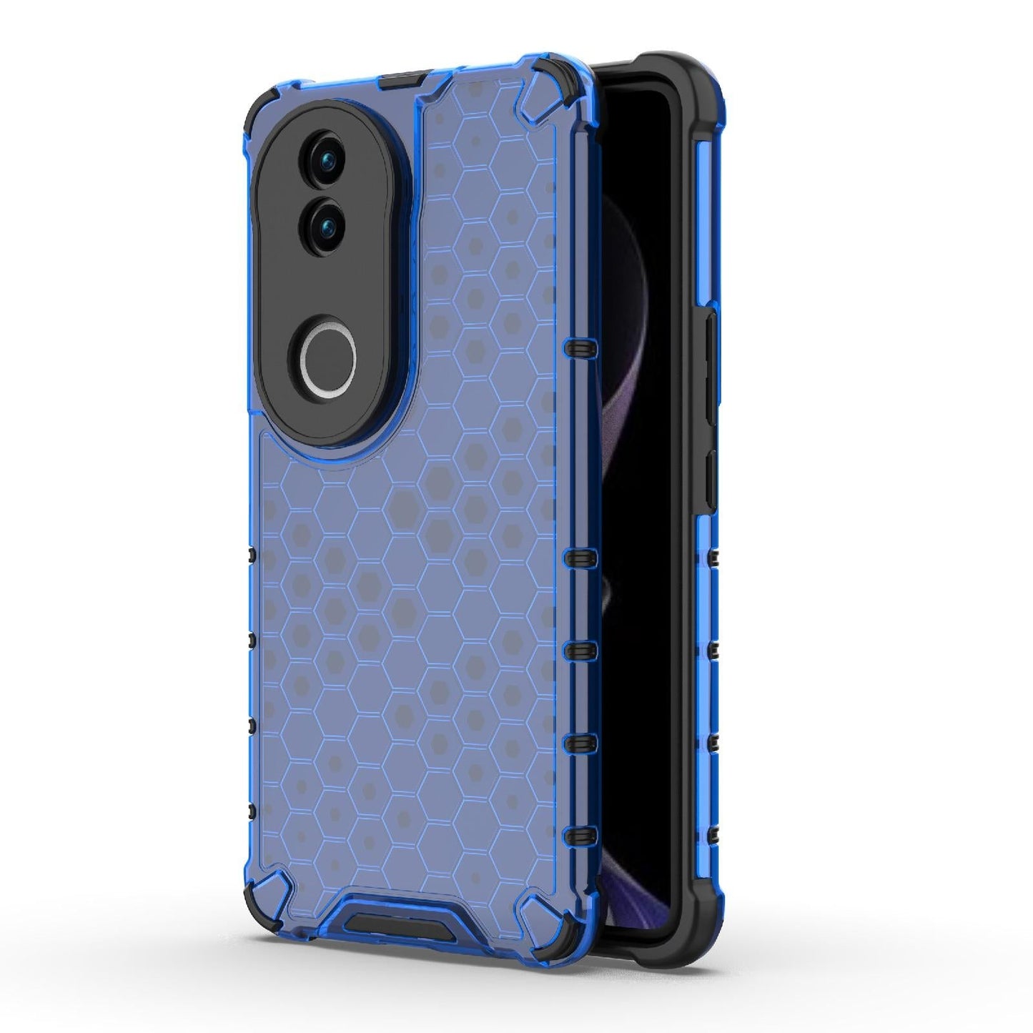 For vivo V50 5G Global Shockproof Honeycomb PC + TPU Phone Case(Blue)