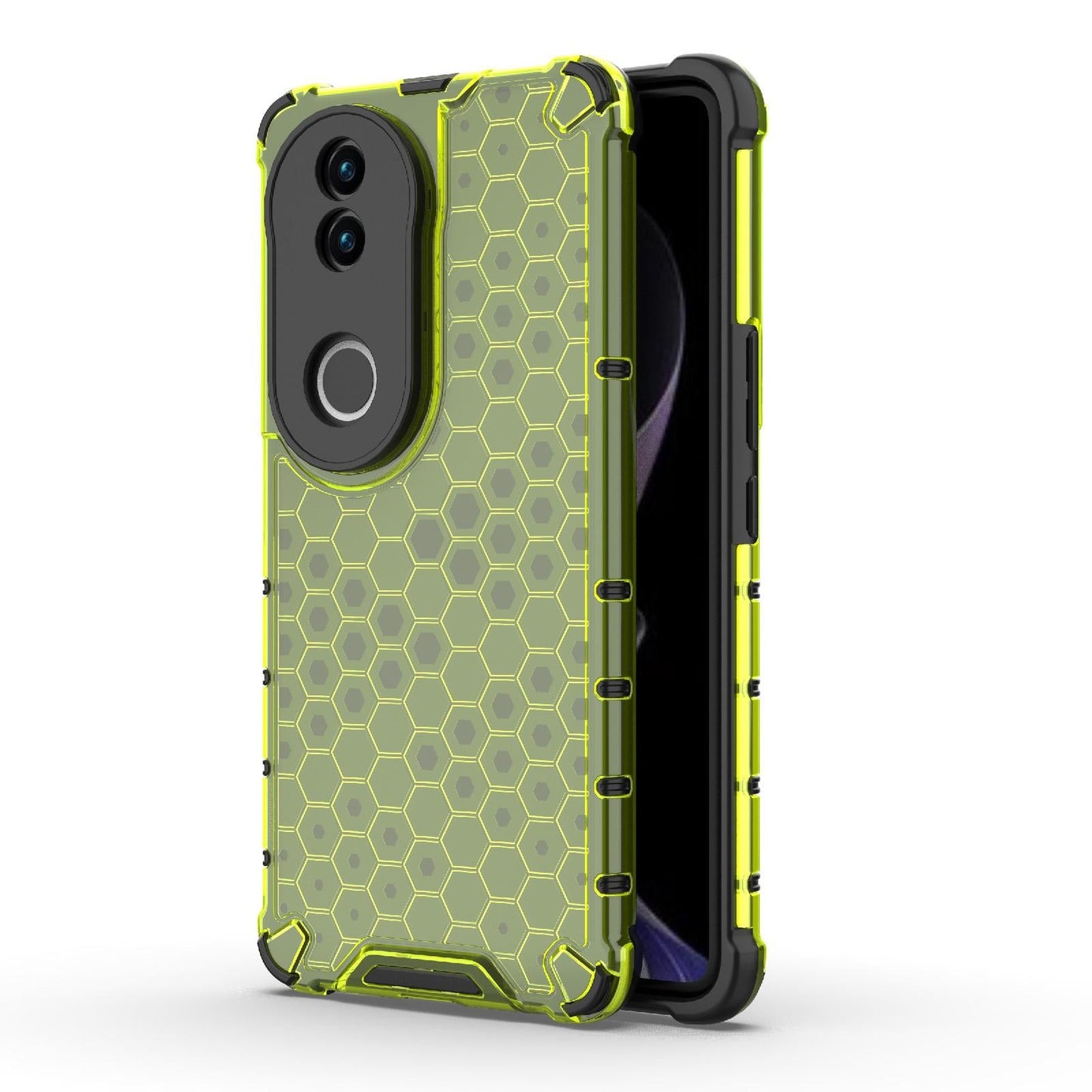 For vivo V50 5G Global Shockproof Honeycomb PC + TPU Phone Case(Green)