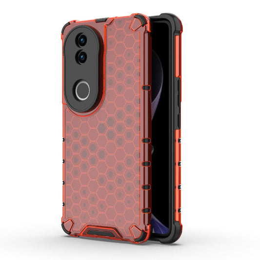 For vivo V50 5G Global Shockproof Honeycomb PC + TPU Phone Case(Red)