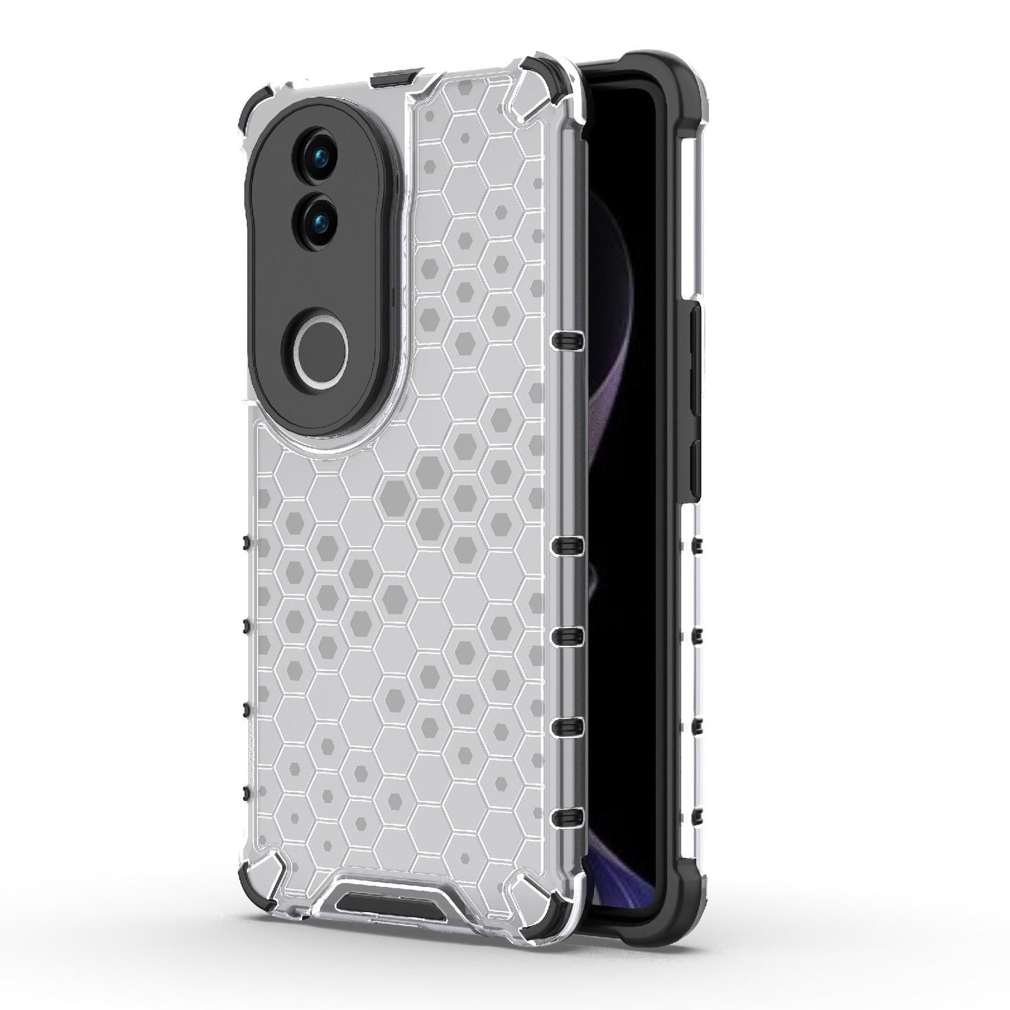 For vivo V50 5G Global Shockproof Honeycomb PC + TPU Phone Case(White)