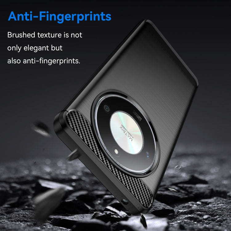 For Honor X50 Brushed Texture Carbon Fiber TPU Phone Case(Black)