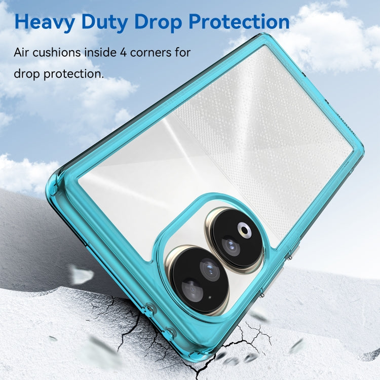 For Honor 80 Colorful Series Acrylic Hybrid TPU Phone Case(Transparent Blue)