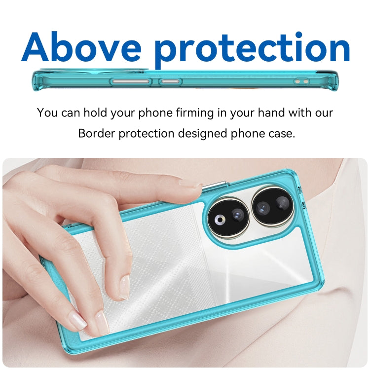 For Honor 80 Colorful Series Acrylic Hybrid TPU Phone Case(Transparent Blue)
