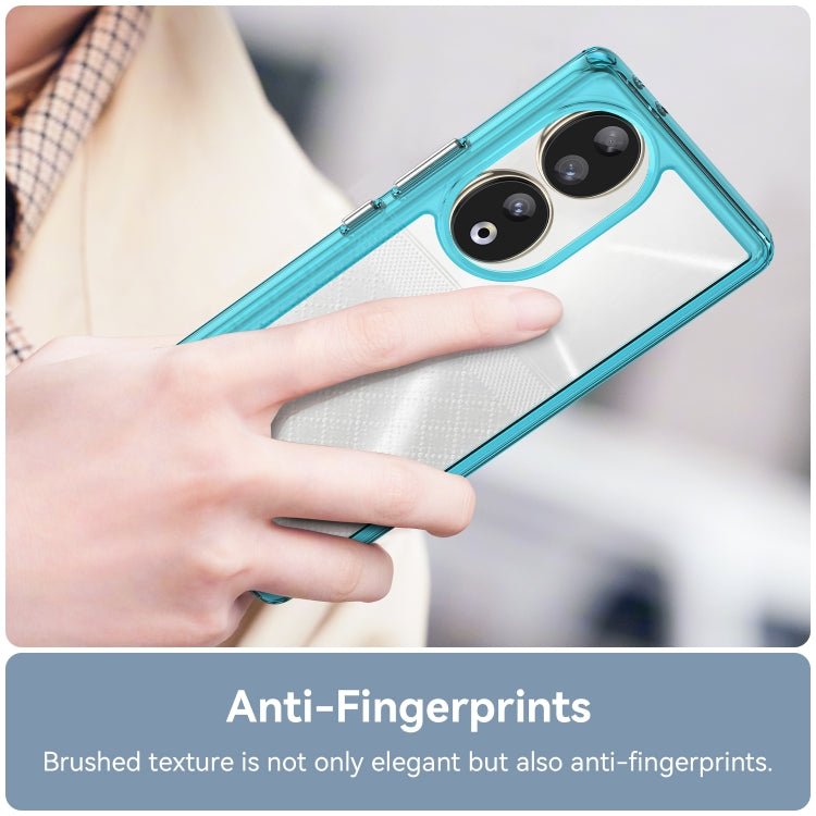 For Honor 80 Colorful Series Acrylic Hybrid TPU Phone Case(Transparent Blue)