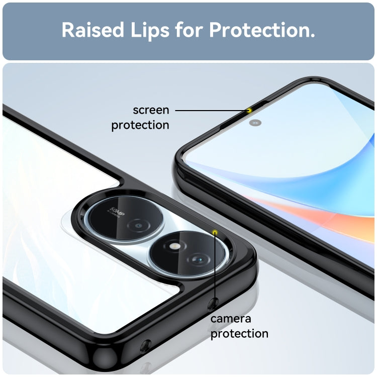 For Honor Play 50 Plus Colorful Series Acrylic Hybrid TPU Phone Case(Black)