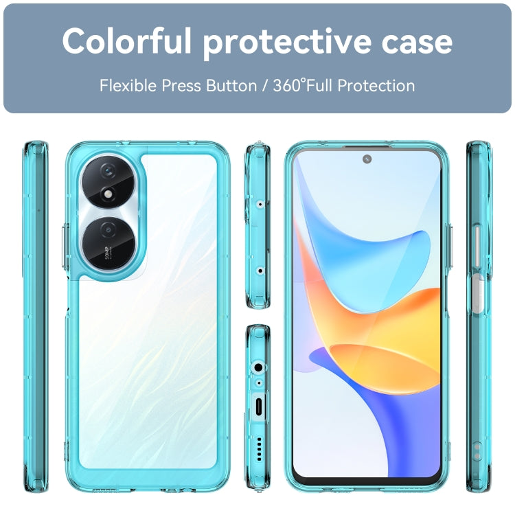 For Honor Play 50 Plus Colorful Series Acrylic Hybrid TPU Phone Case(Transparent Blue)