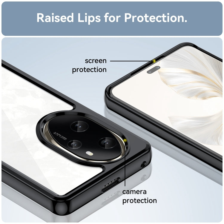 For Honor 100 Pro Colorful Series Acrylic Hybrid TPU Phone Case(Black)