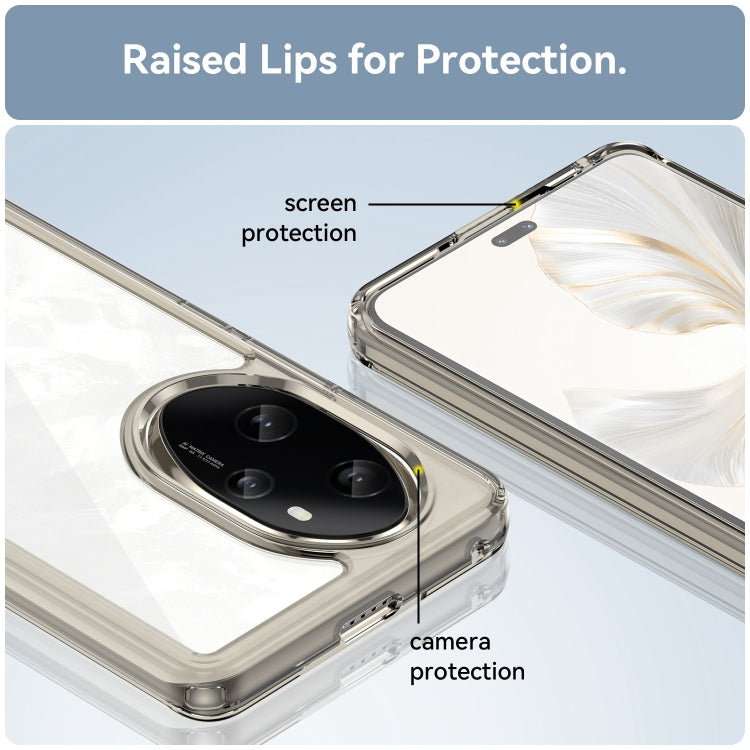 For Honor 100 Pro Colorful Series Acrylic Hybrid TPU Phone Case(Transparent Grey)