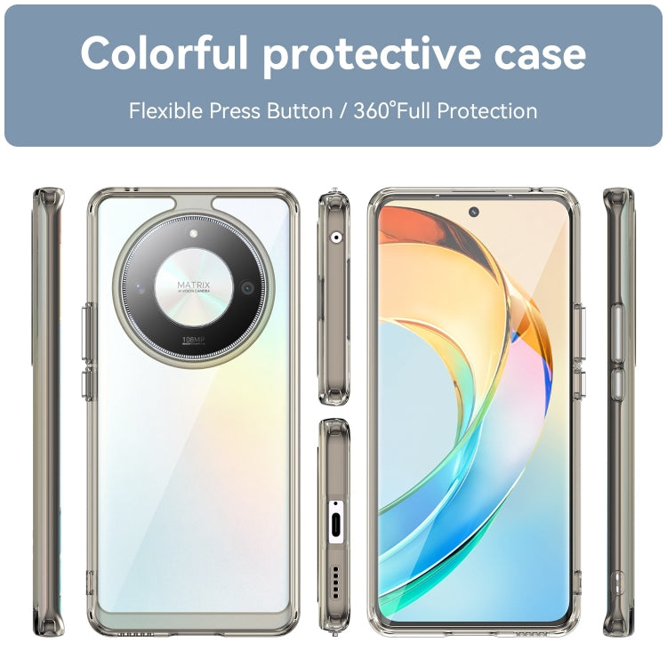 For Honor X9b Colorful Series Acrylic Hybrid TPU Phone Case(Transparent Grey)