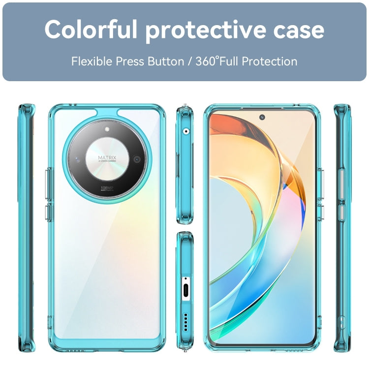 For Honor X9b Colorful Series Acrylic Hybrid TPU Phone Case(Transparent Blue)