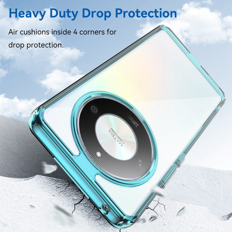 For Honor X9b Colorful Series Acrylic Hybrid TPU Phone Case(Transparent Blue)
