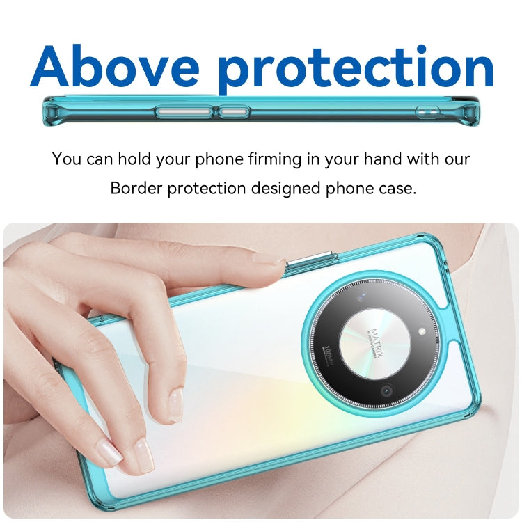 For Honor X9b Colorful Series Acrylic Hybrid TPU Phone Case(Transparent Blue)