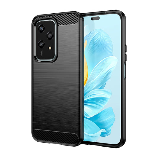 For Honor 200 Lite 5G Global Brushed Texture Carbon Fiber TPU Phone Case(Black)
