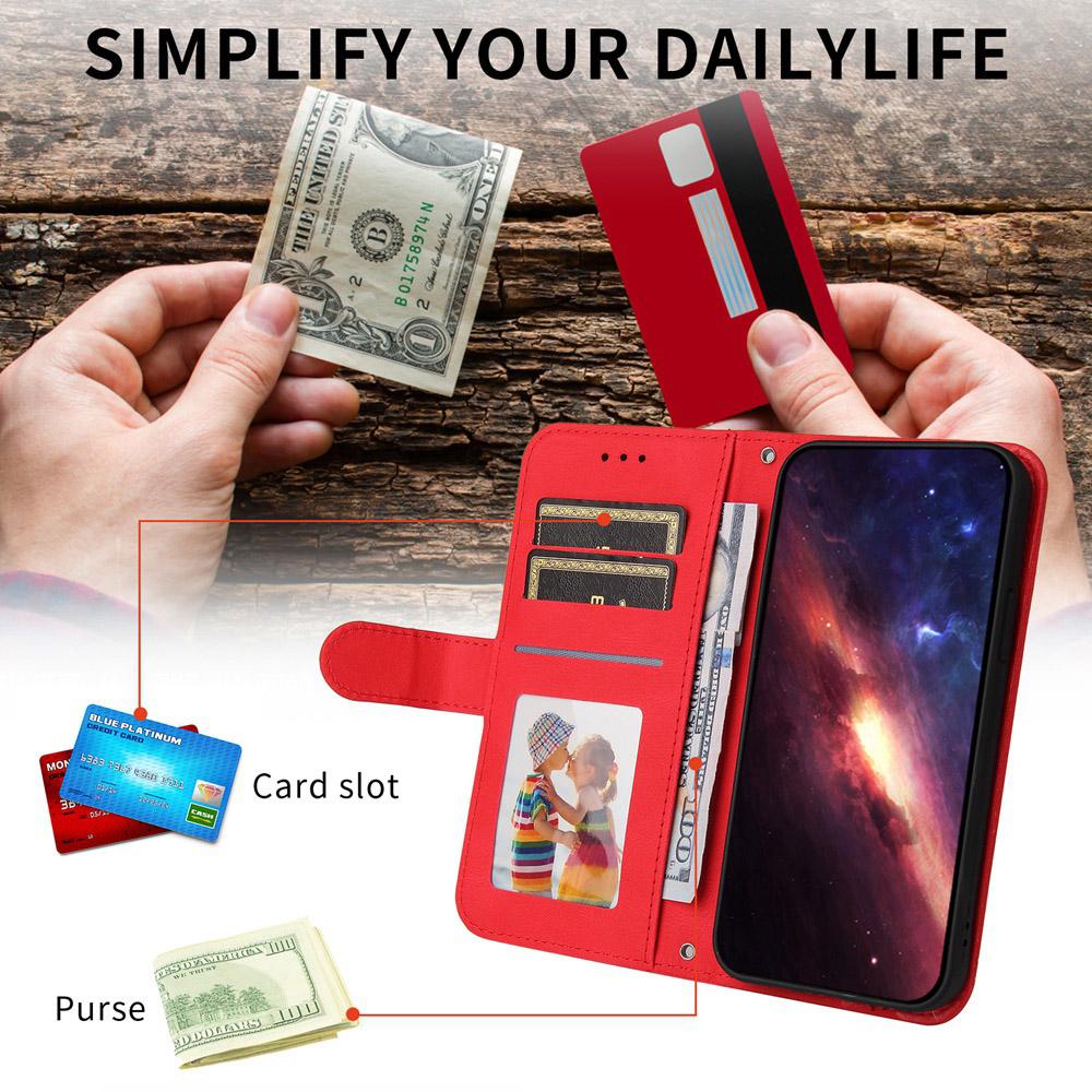 For vivo V50 Skin Feel Life Tree Metal Button Leather Phone Case(Red)