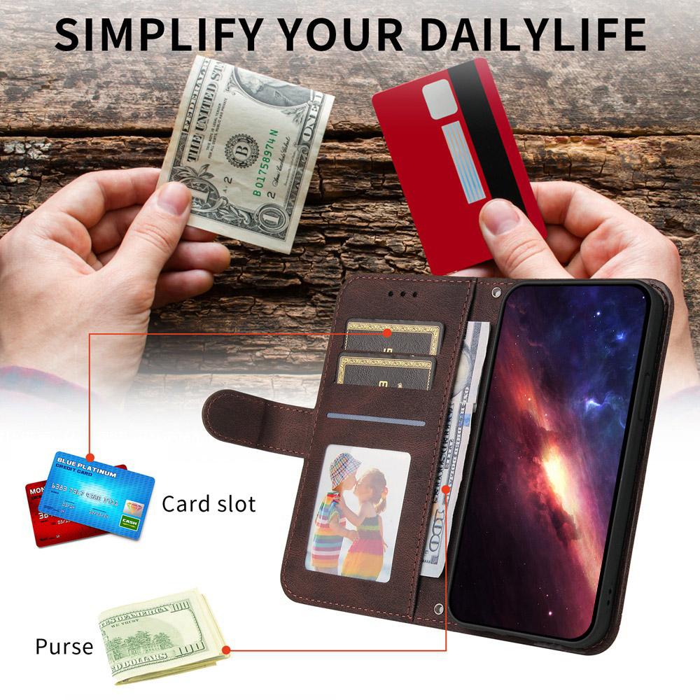 For vivo V50 Skin Feel Life Tree Metal Button Leather Phone Case(Brown)
