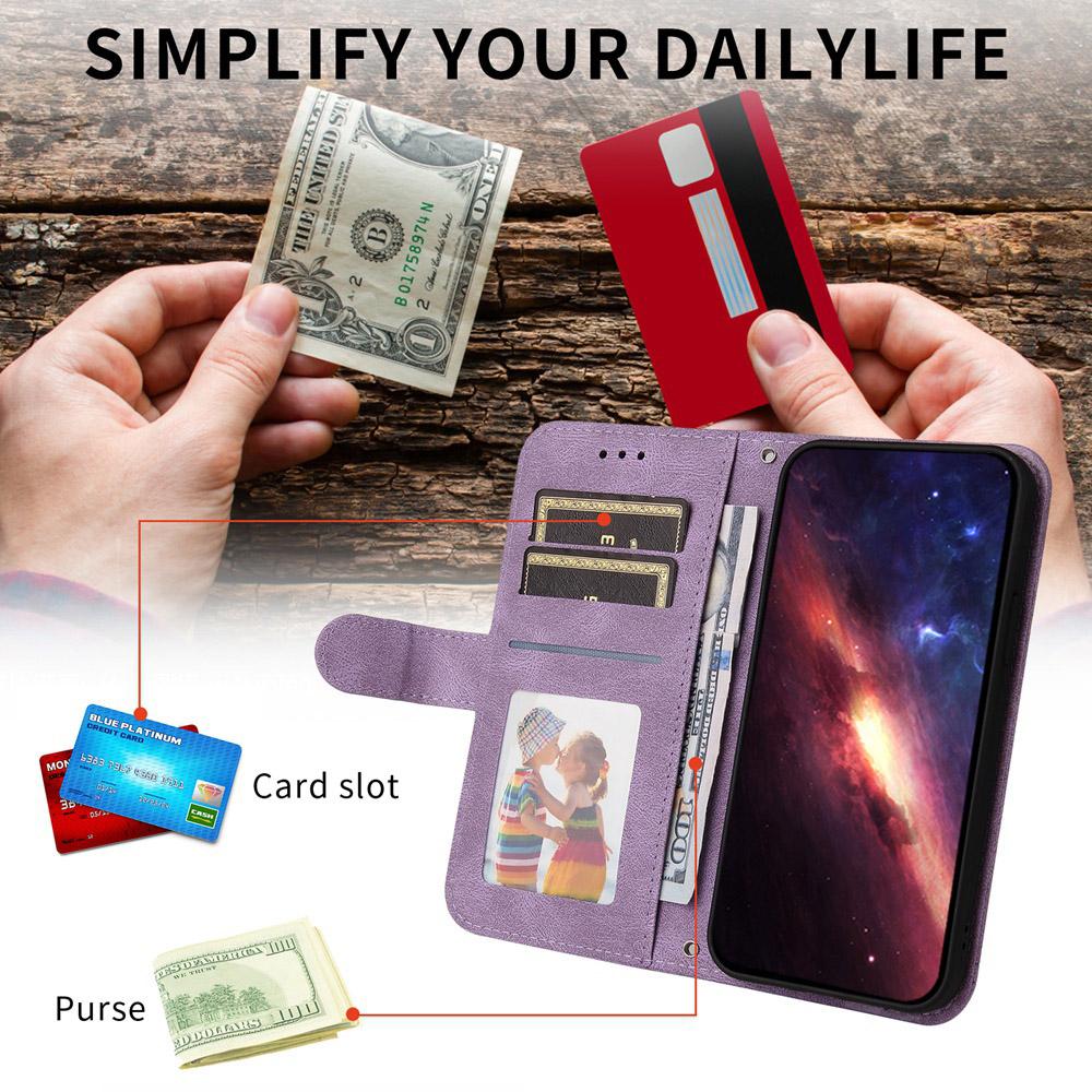 For vivo V50 Lite 4G / 5G Skin Feel Life Tree Metal Button Leather Phone Case(Purple)