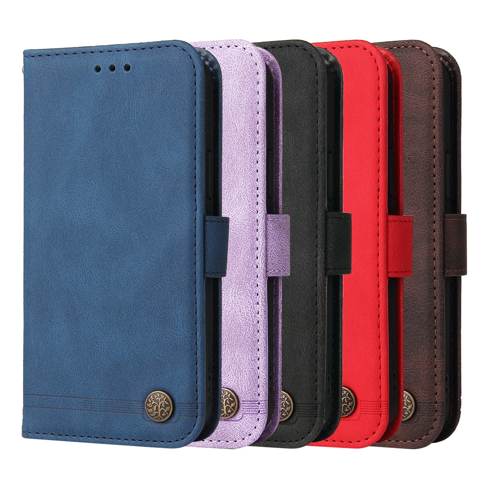For vivo V50 Lite 4G / 5G Skin Feel Life Tree Metal Button Leather Phone Case(Purple)