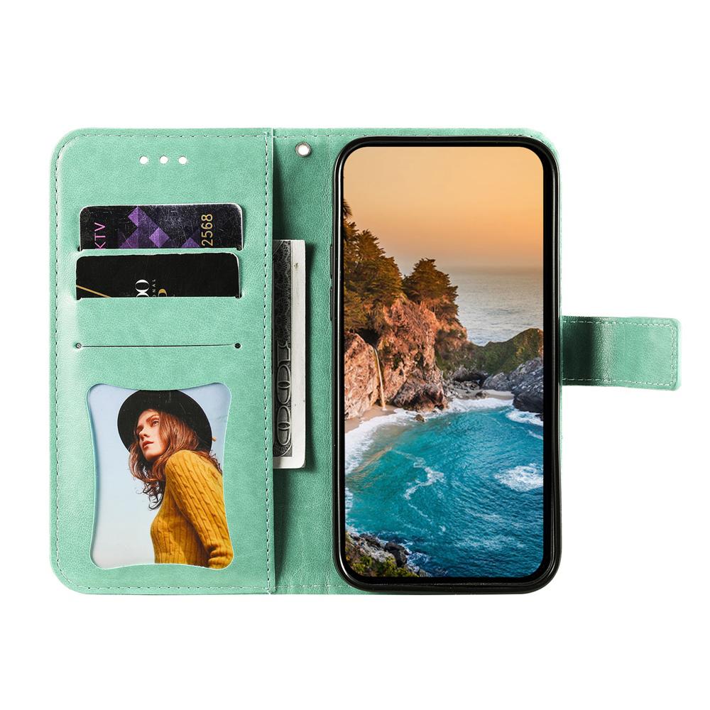 For vivo V50 Seven-petal Flowers Embossing Leather Phone Case(Green)