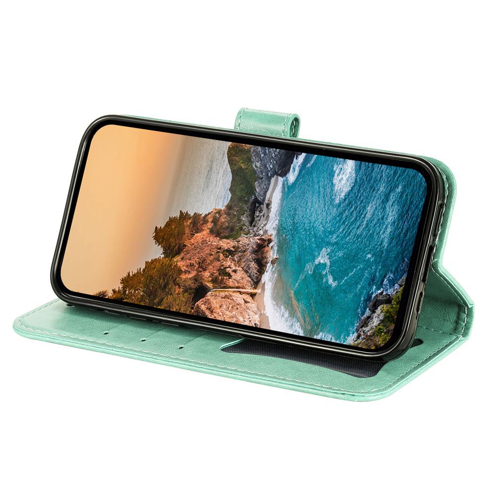 For vivo V50 Seven-petal Flowers Embossing Leather Phone Case(Green)