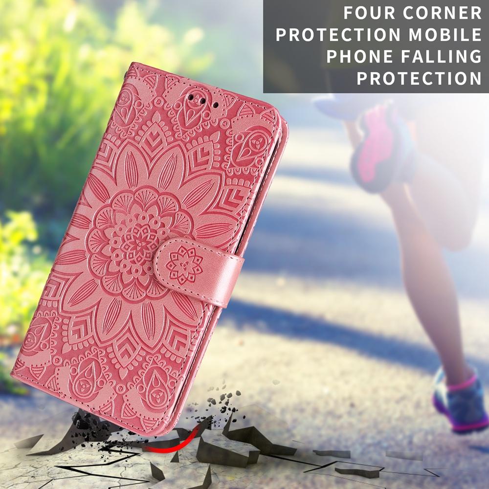 For vivo V50 Embossed Sunflower Leather Phone Case(Rose Gold)