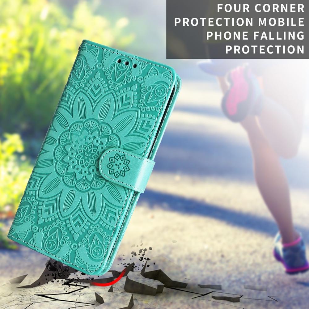 For vivo V50 Lite 4G / 5G Embossed Sunflower Leather Phone Case(Green)