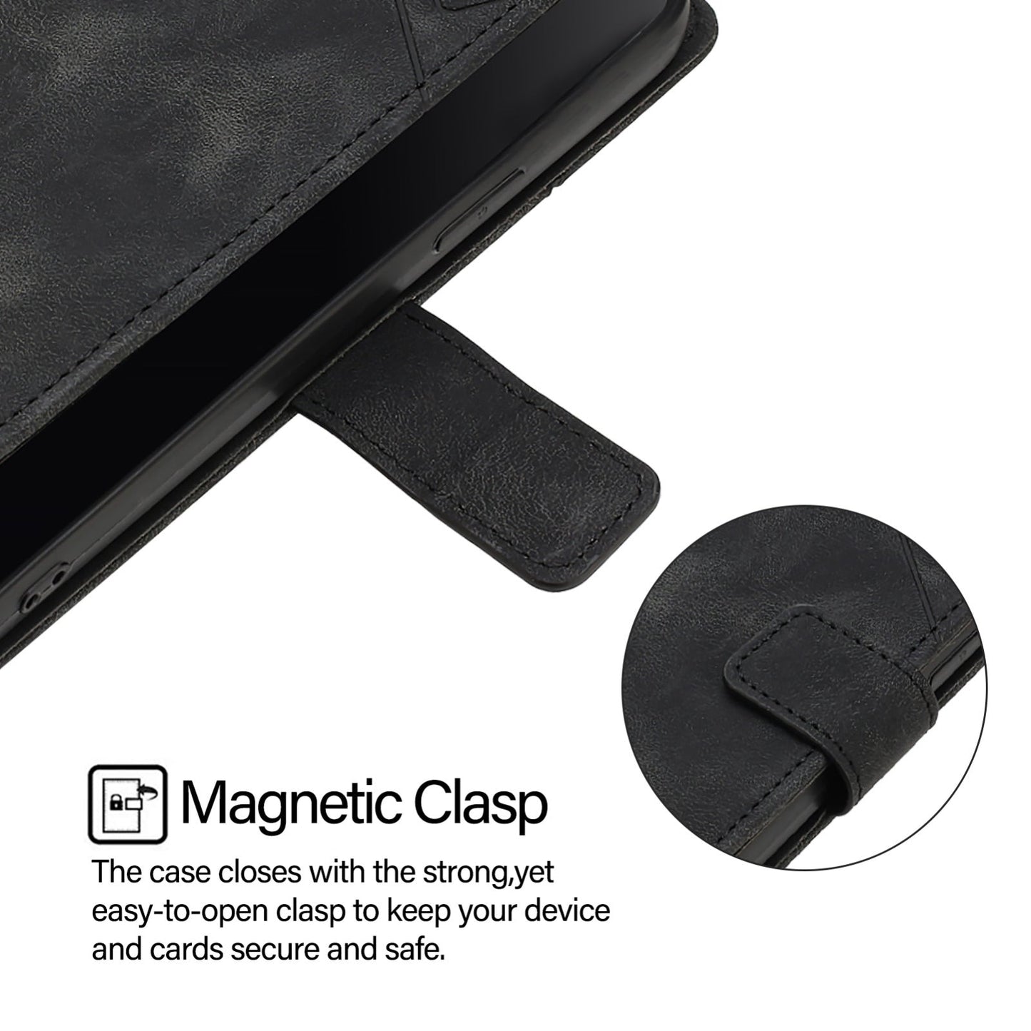 For iPhone 16e Skin-feel Embossed Leather Phone Case(Black)