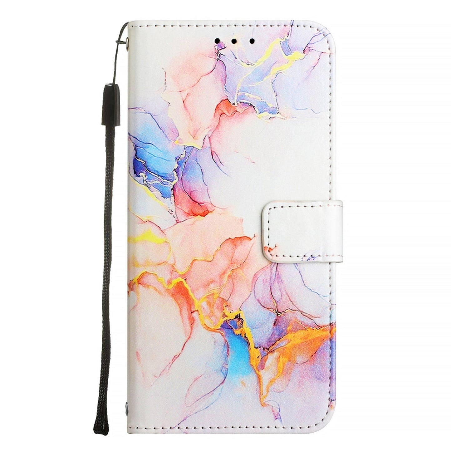 For iPhone 16e PT003 Marble Pattern Flip Leather Phone Case(Galaxy Marble White LS004)