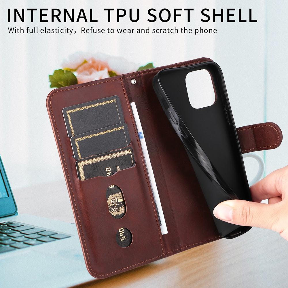 For vivo V50 Fashion Calf Texture Zipper Leather Phone Case(Brown)