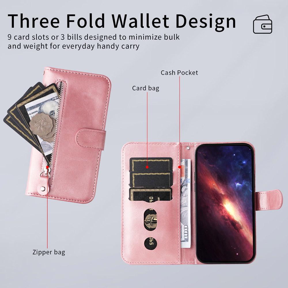 For vivo V50 Lite 4G / 5G Fashion Calf Texture Zipper Leather Phone Case(Rose Gold)