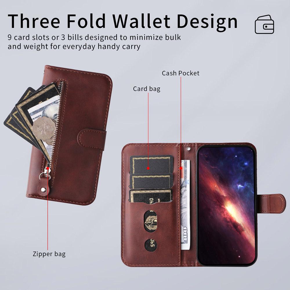 For vivo V50 Lite 4G / 5G Fashion Calf Texture Zipper Leather Phone Case(Brown)