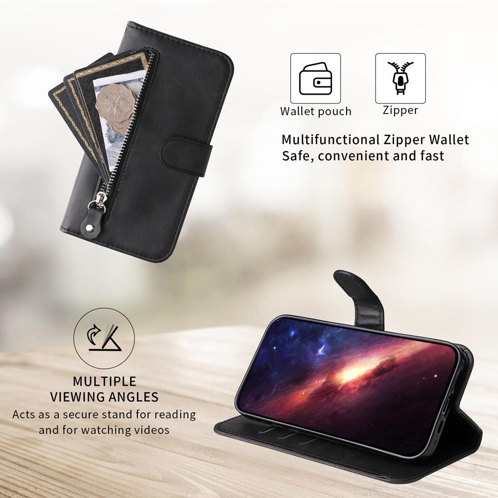 For vivo V50 Lite 4G / 5G Fashion Calf Texture Zipper Leather Phone Case(Black)