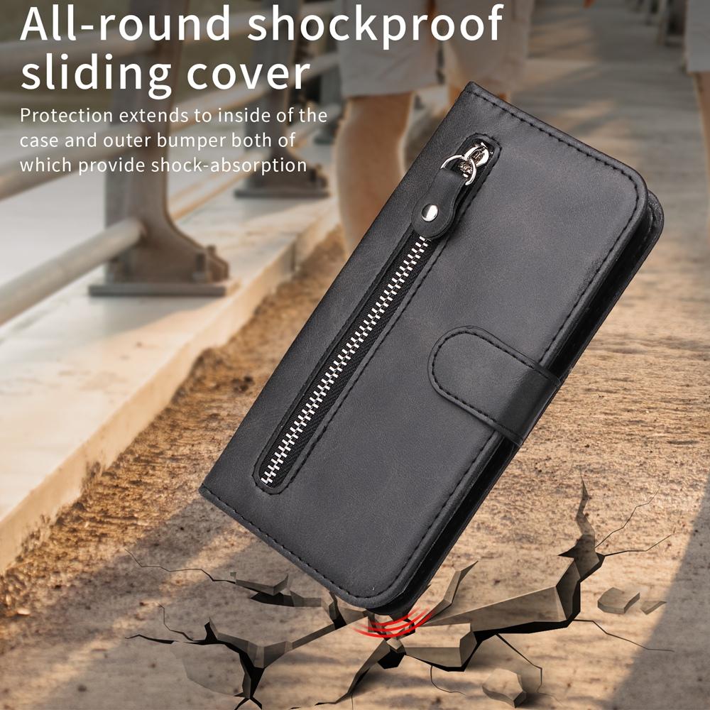 For vivo V50 Lite 4G / 5G Fashion Calf Texture Zipper Leather Phone Case(Black)