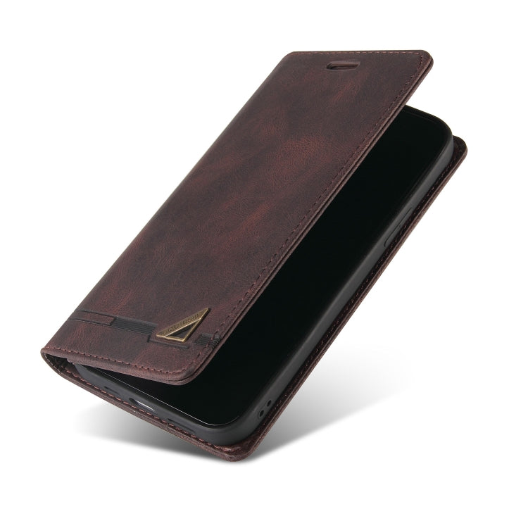 For Samsung Galaxy S24 5G Skin Feel Anti-theft Brush Horizontal Flip Leather Case with Holder(Brown)