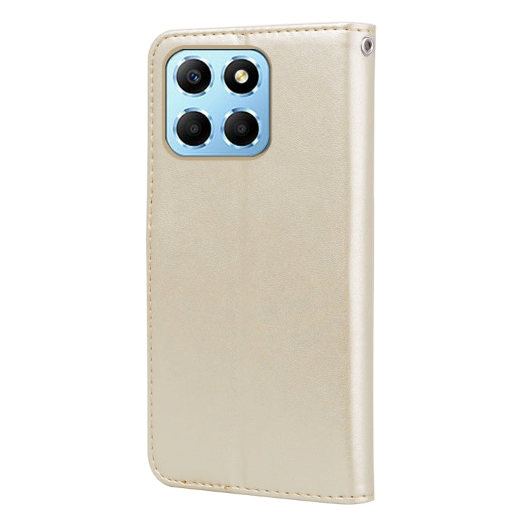 For Honor X8b Rose Embossed Flip PU Leather Phone Case(Gold)